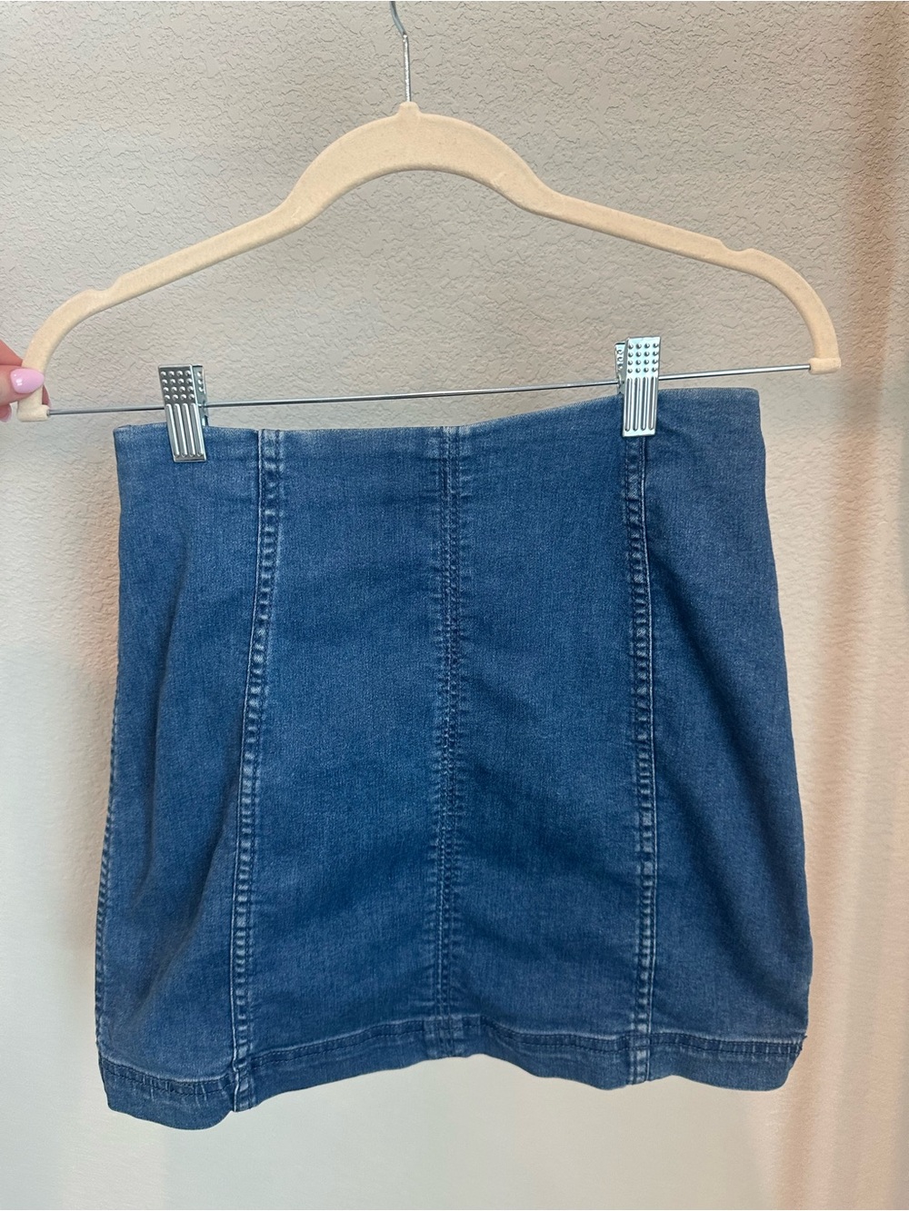 Free People Dark Blue Denim Mini Skirt